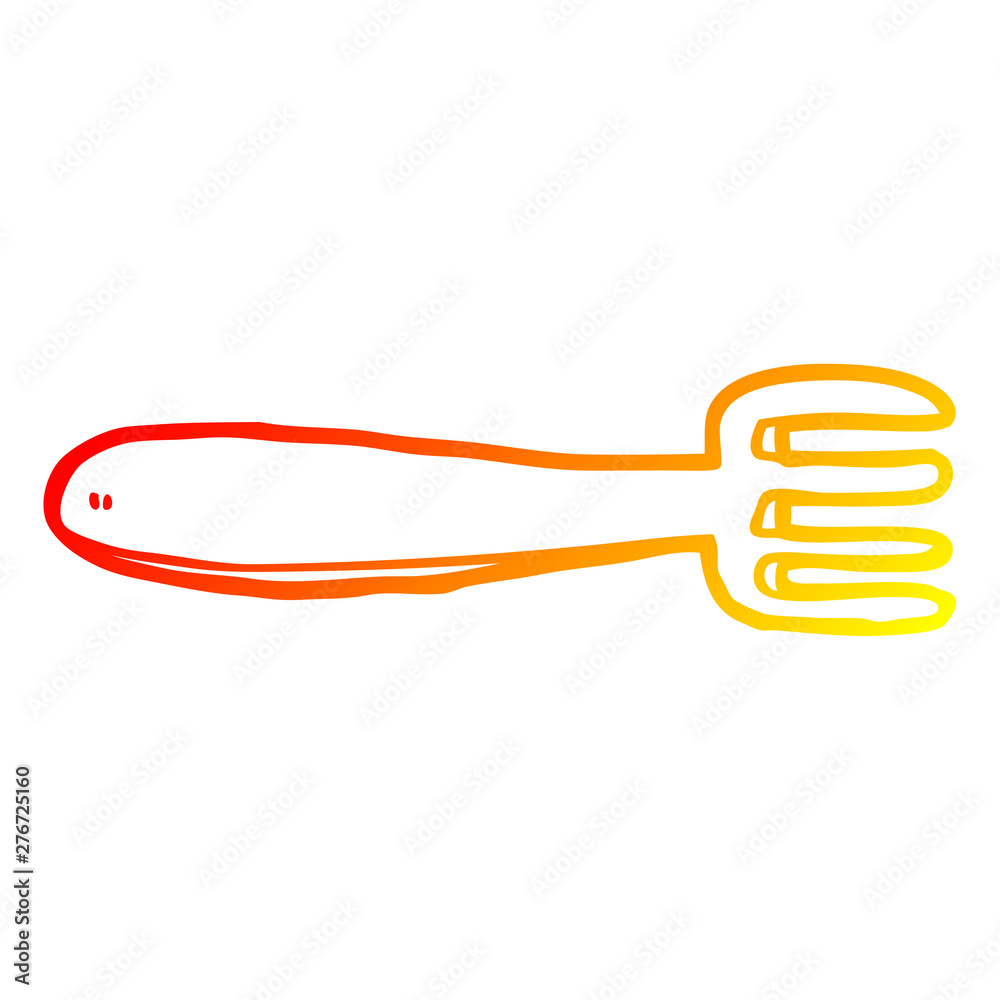 warm gradient line drawing cartoon fork warm gradient line drawing cartoon fork