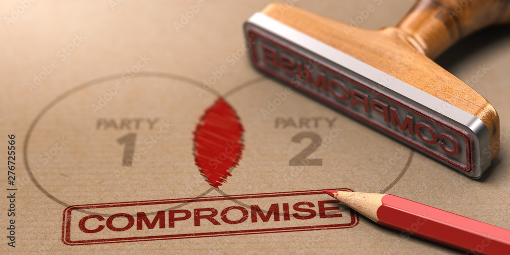 Conflict Resolution, Compromise Between Two Parties Stock Illustration ...