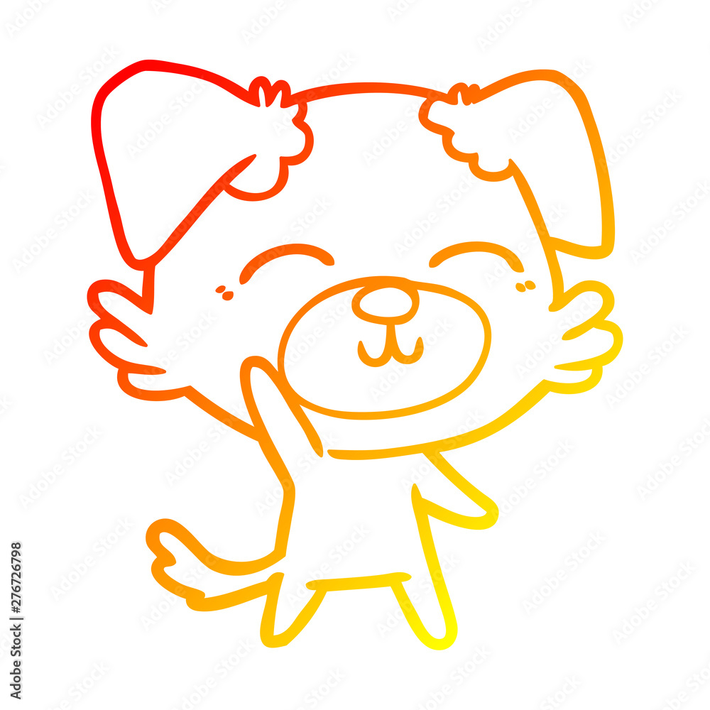 Obraz premium warm gradient line drawing cartoon dog