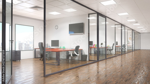 Fototapeta Naklejka Na Ścianę i Meble -  Modern office and corridor interior. 3d illustration
