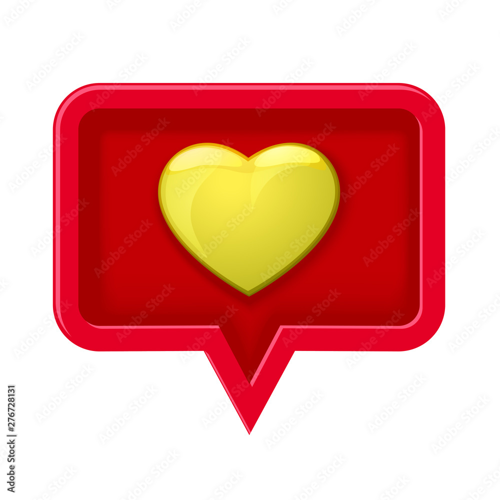 3D icon speech bubble with heart