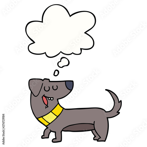 cartoon dog and thought bubble