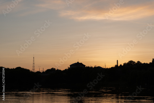 sunset sky water