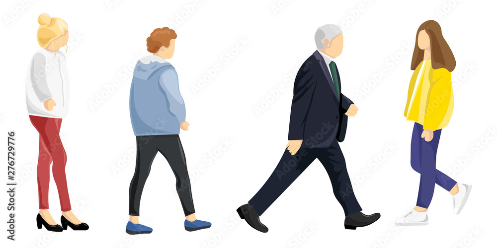 Obraz premium People lifestyle set Vector. Flat style colorful set isolated on whites