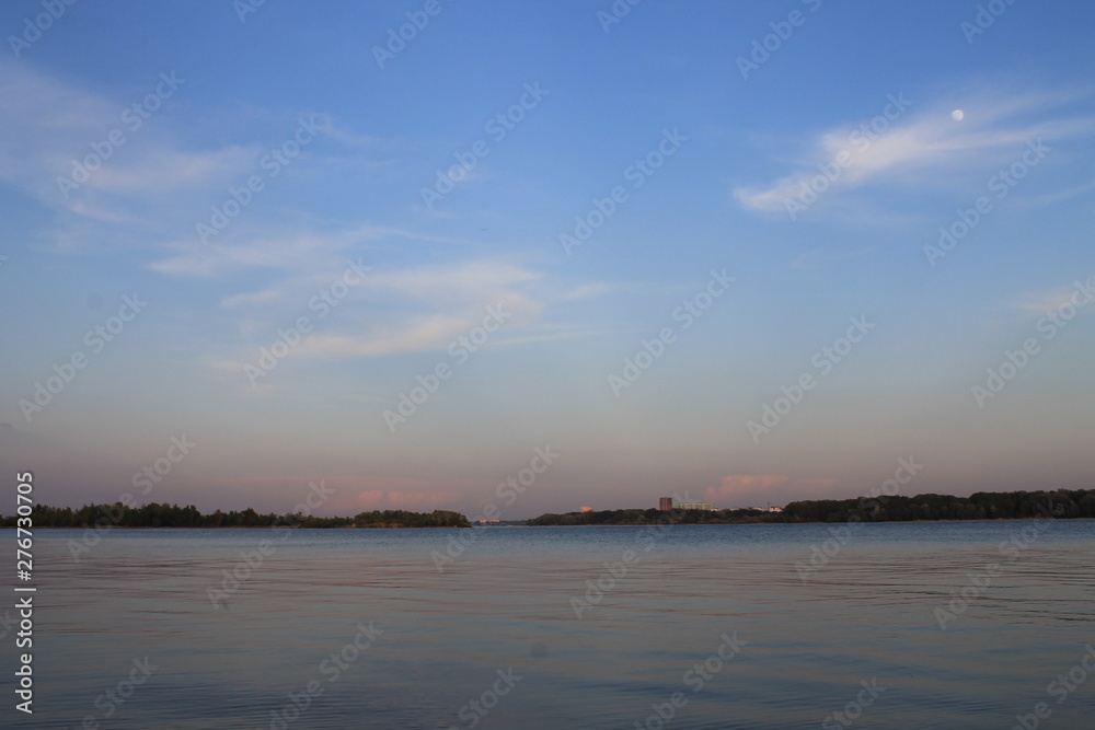 sunset over lake