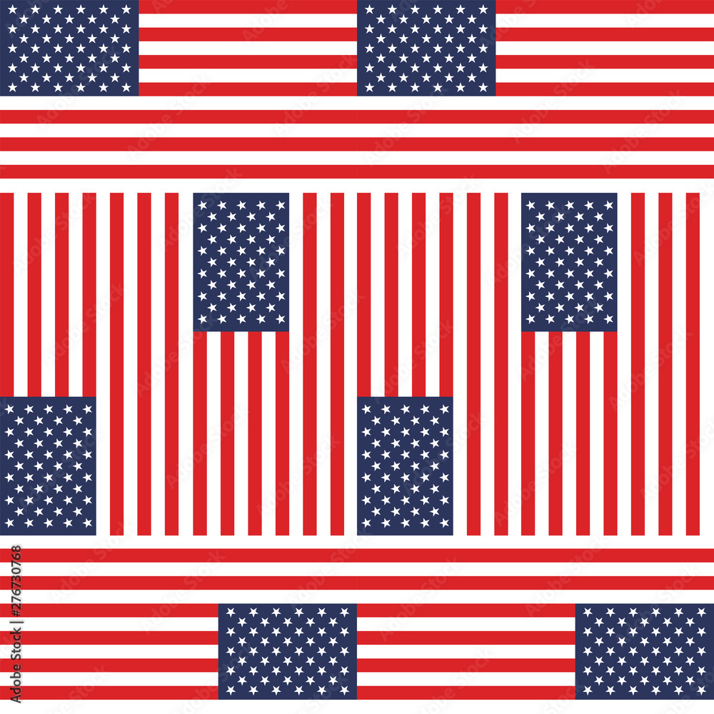 Seamless pattern composed from national flags of the United States of ...