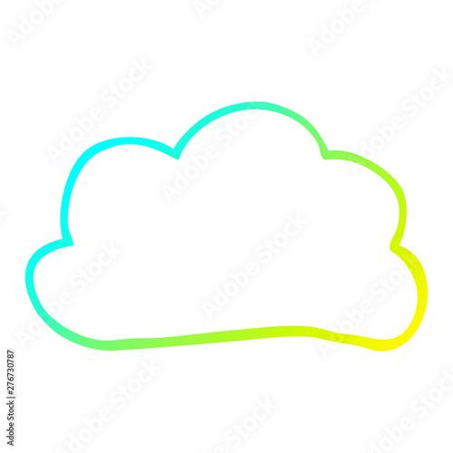 cold gradient line drawing cartoon weather cloud