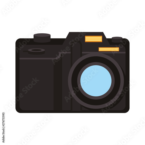 Modern photographic camera symbol isolated vector illustration