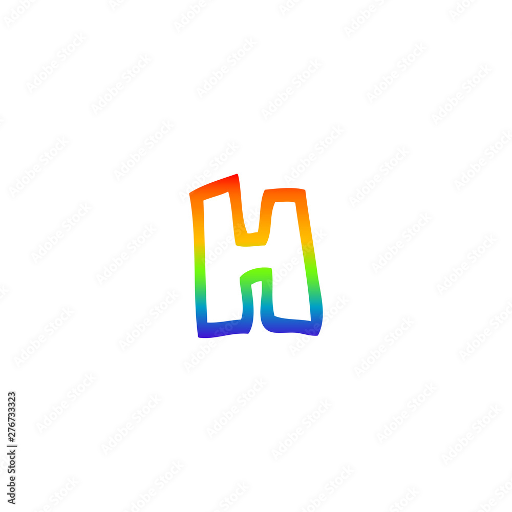 rainbow gradient line drawing cartoon letter h rainbow gradient line drawing cartoon letter h