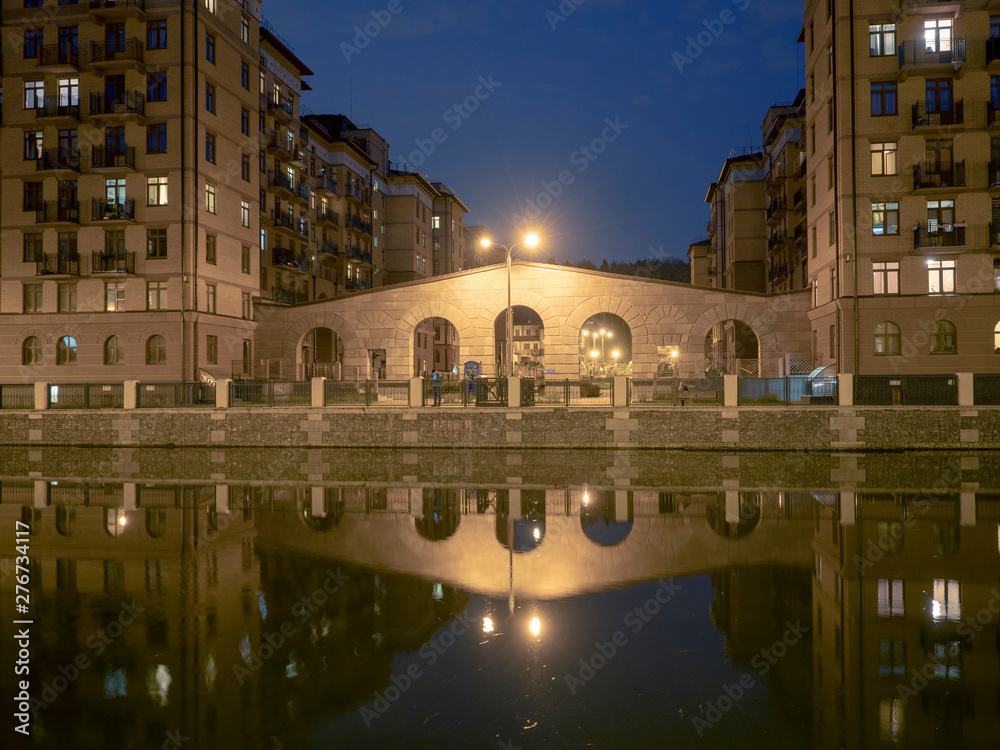 Night landscape of urban architecture of the city