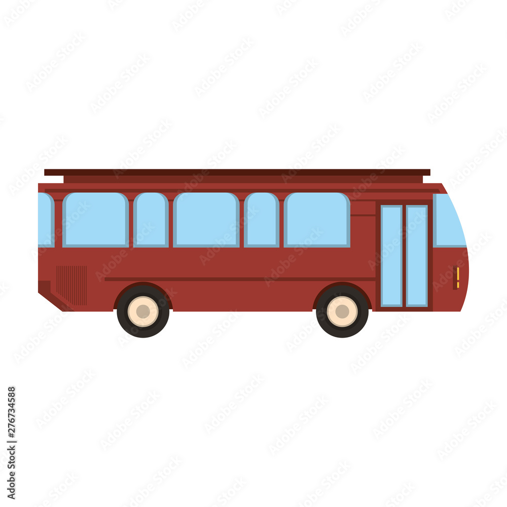 Bus public transport vehicle isolated vector illustration