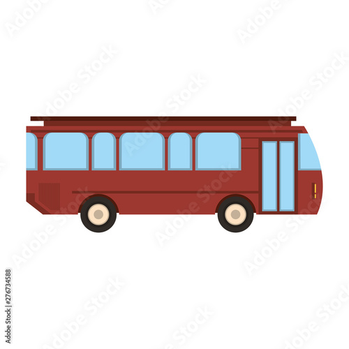 Bus public transport vehicle isolated vector illustration