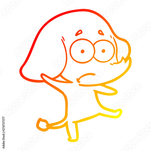 warm gradient line drawing cartoon unsure elephant