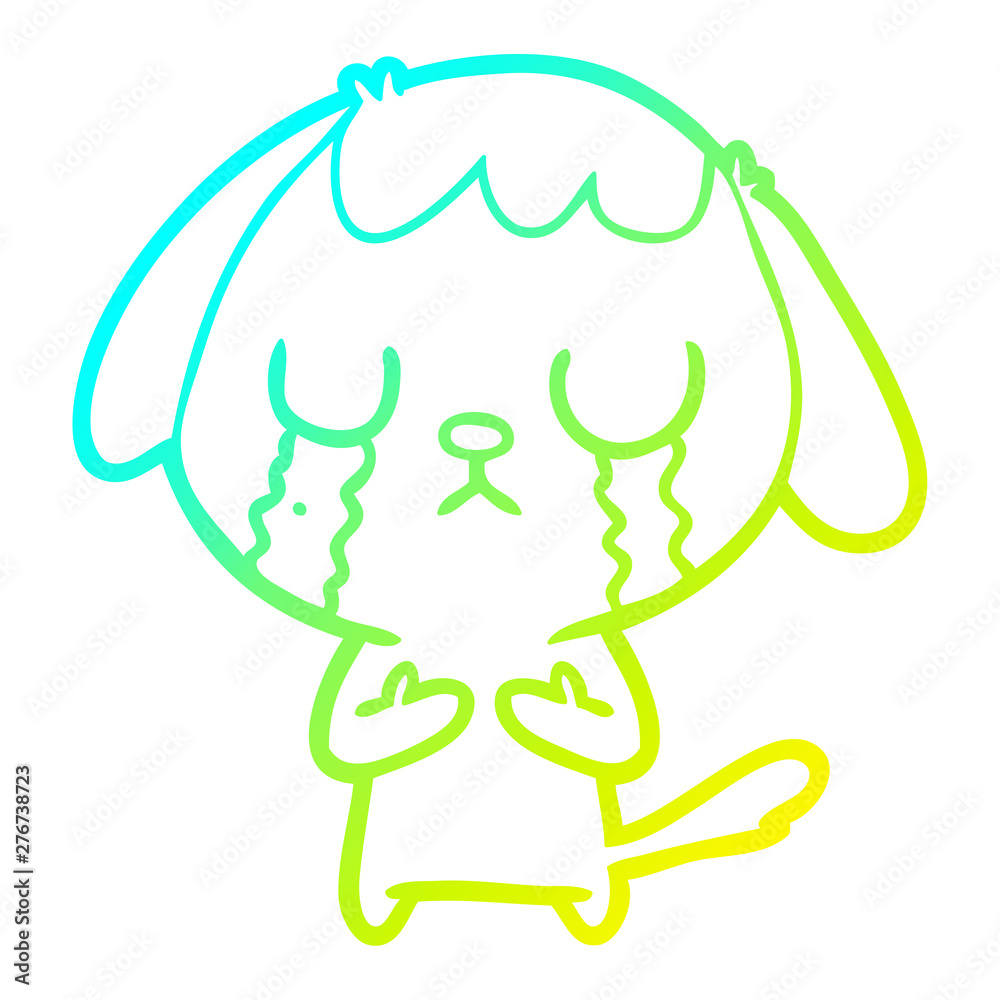 cold gradient line drawing cute cartoon dog crying cold gradient line drawing cute cartoon dog crying