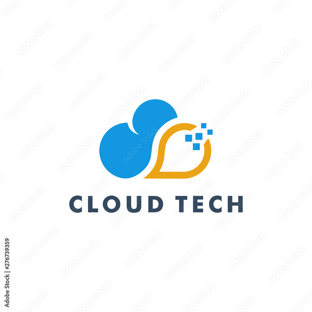 Fototapeta premium cloud computing and storage vector logo technology design template new app image concept element - Vector