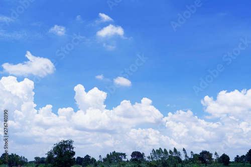Blue sky with white clouds. © somchai