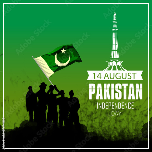 Celebrating Pakistan Independence Day illustration