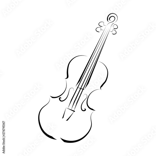 Violin. Graphic drawing. Logo  symbol.