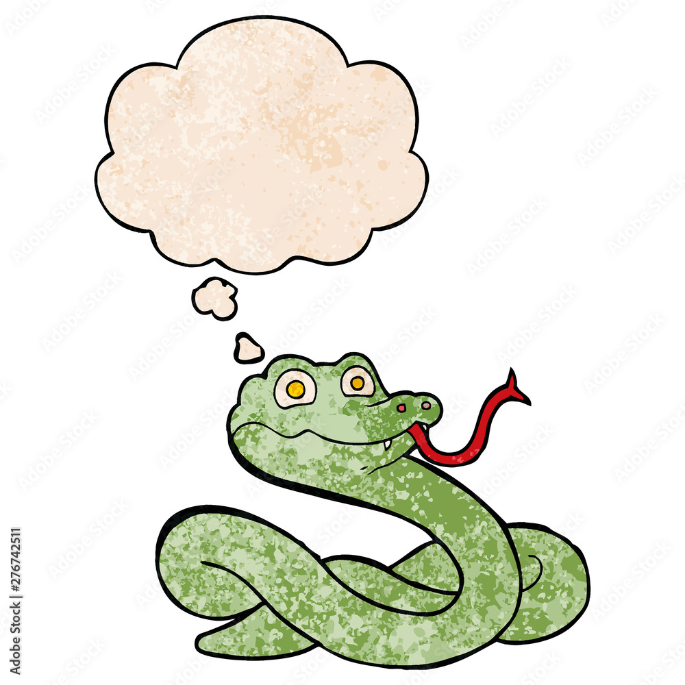 cartoon snake and thought bubble in grunge texture pattern style cartoon snake and thought bubble in grunge texture pattern style