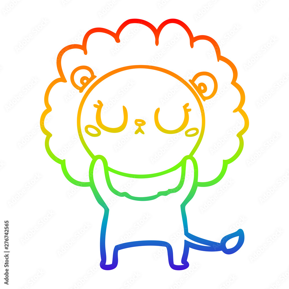 rainbow gradient line drawing cartoon lion rainbow gradient line drawing cartoon lion