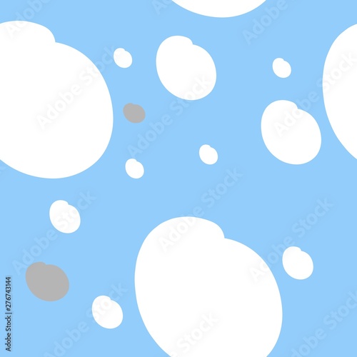 Seamless pattern of a variety of dots and spots of different colors and shapes, for the decoration of the fabric, vector image