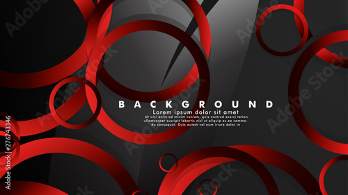 Abstract metal vector background with luxurious shiny red dark circles