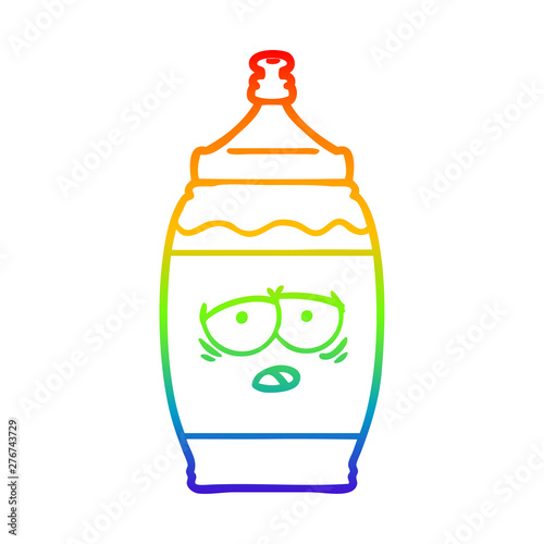 rainbow gradient line drawing cartoon sports drink