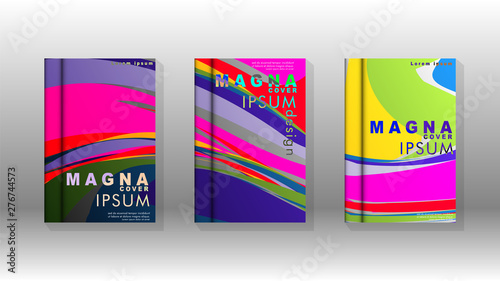 Abstract cover with wave elements. book design concept. Futuristic business layout. Digital poster template. Design Vector - eps10