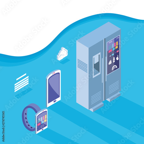 Isometric icon set technology design