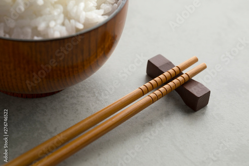 Traditional Japanese wooden chopsticks photo