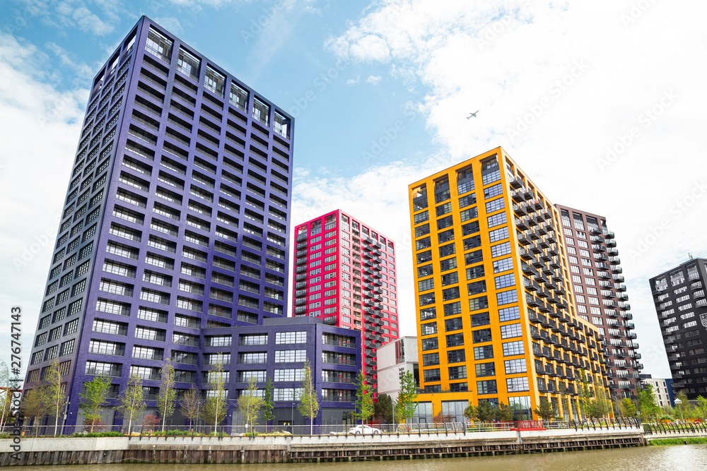 Fototapeta premium High-rise multi apartments building structures estate