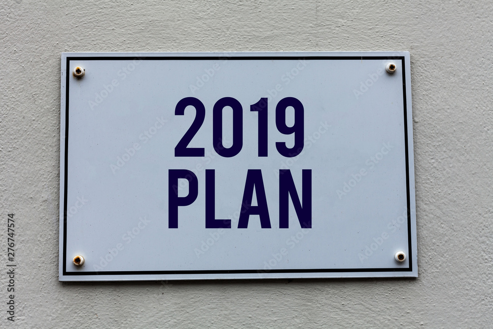 Conceptual hand writing showing 2019 Plan. Concept meaning setting up your goals and plans for the current year or in 2019