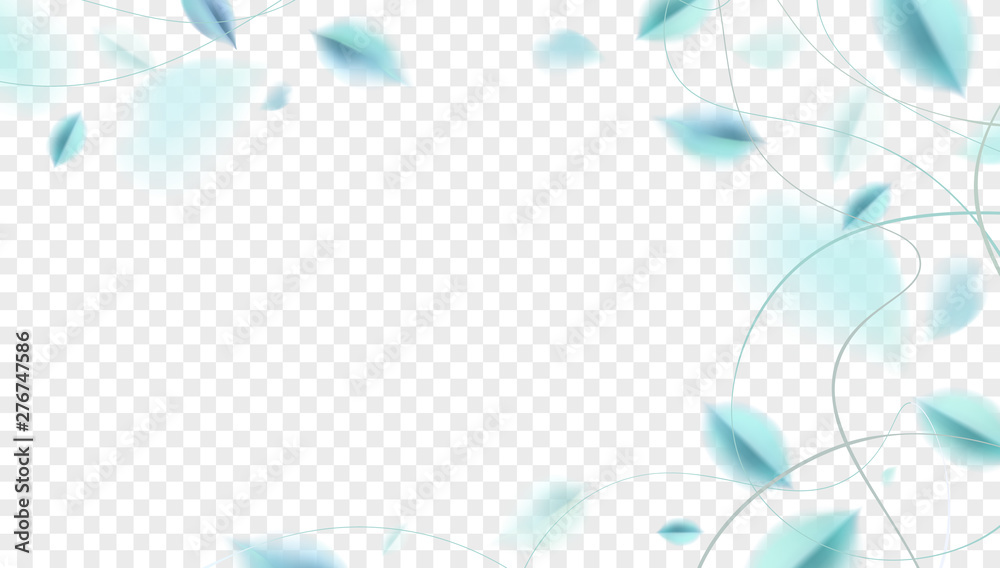 Luxury background with blue silk leaves and ornate decoration