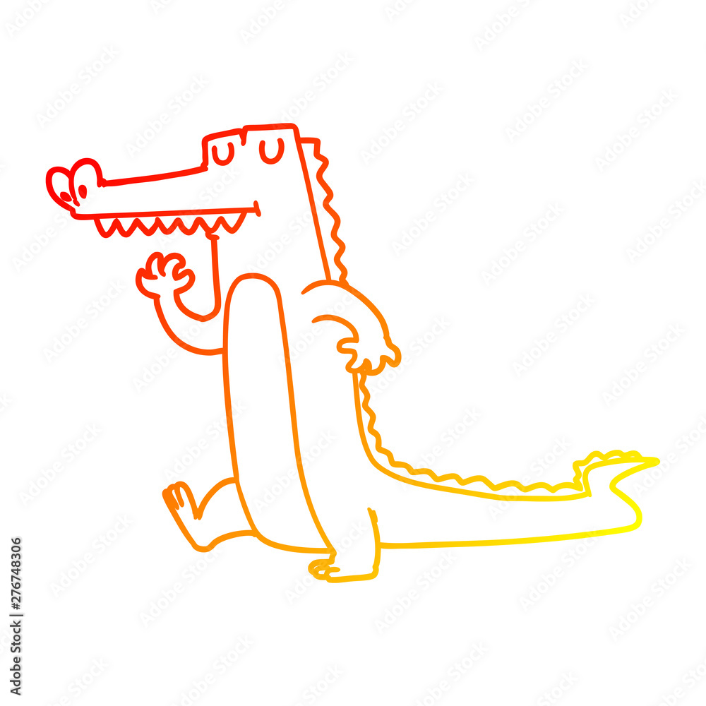 warm gradient line drawing cartoon crocodile warm gradient line drawing cartoon crocodile