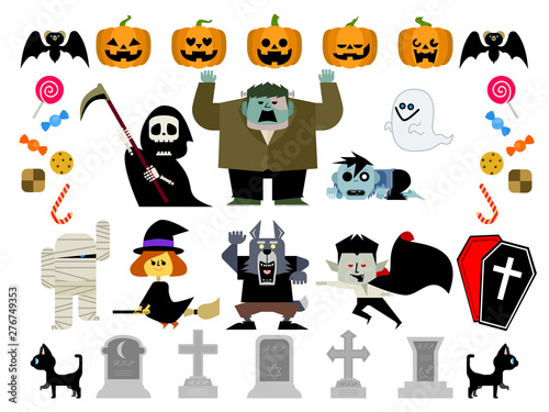 ハロウィンのイラストセット02