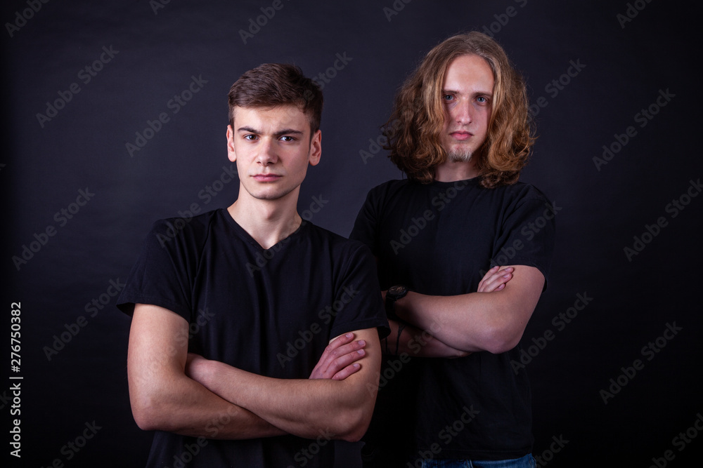 Portrait photo of two young caucasian adults