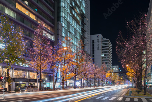 Festival of the Lights in Osaka. The winter illumination events, Midosuji Illumination and Hikari Renaissance. popular tourist attraction, travel destination for vacation © Shawn.ccf