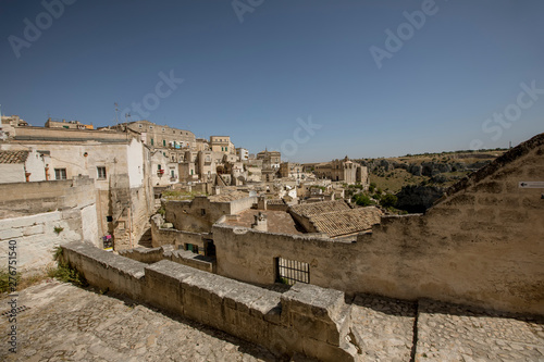 Panoramic view of the ancient town of Matera at Basilicata region in southern Italy