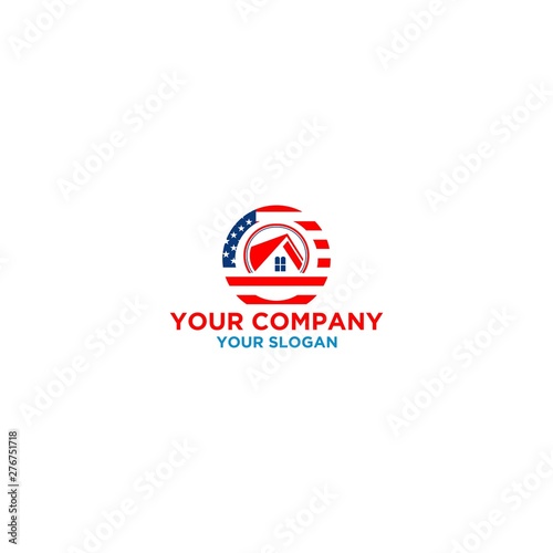 Free Download American House Logo Design Vector - GFXLoad