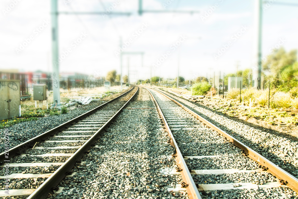 railroad tracks in Melbourne, Australia..