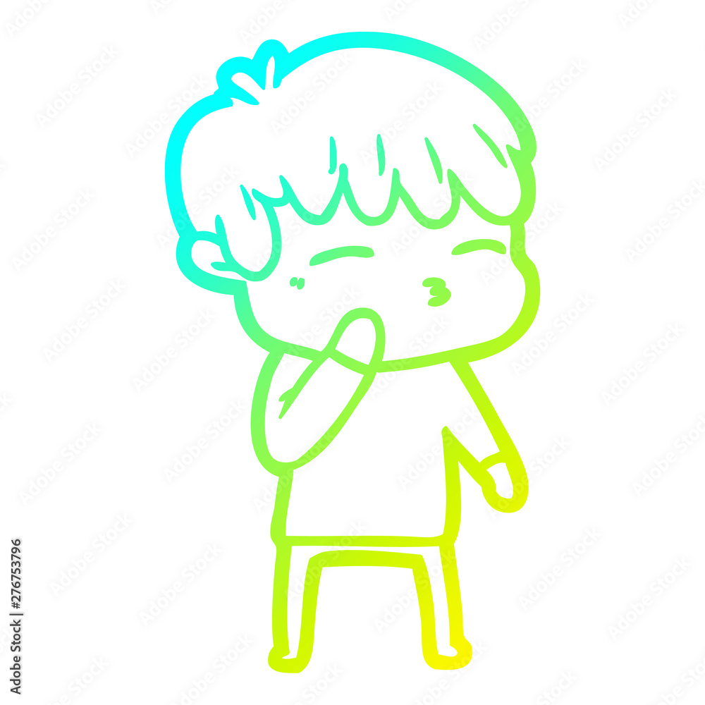 cold gradient line drawing cartoon curious boy cold gradient line drawing cartoon curious boy