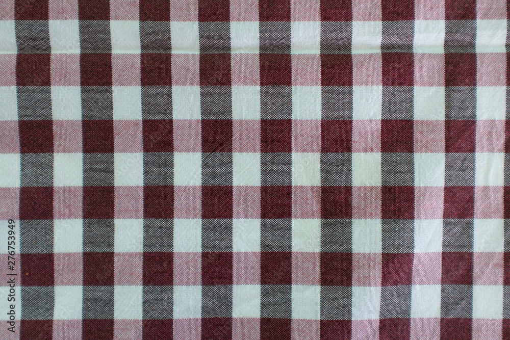 Red checkered tablecloth tartan pattern, Background concept.