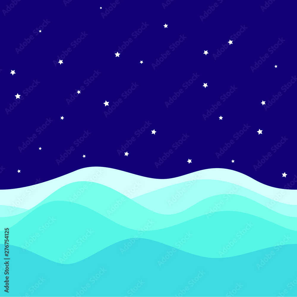 Naklejka premium Wave Sea and Sky Background for home wallpaper with blue color kids boy girl room