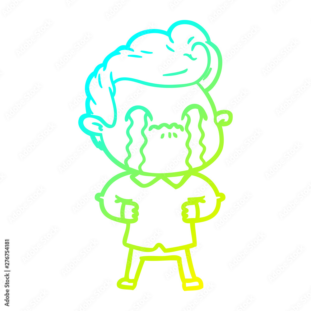 cold gradient line drawing cartoon man crying cold gradient line drawing cartoon man crying