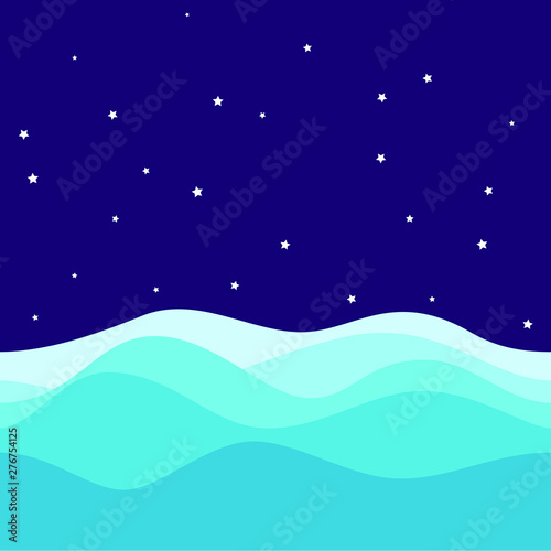 Wave Sea and Sky Background for home wallpaper with blue color kids boy girl room