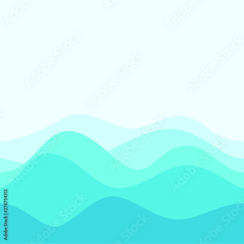 Wave Sea and Sky Background for home wallpaper with blue color kids boy girl room