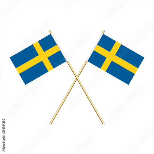 Sweden; Sweden  Flags. Vector illustration.