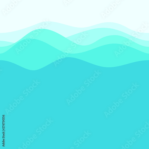 Wave Sea and Sky Background for home wallpaper with blue color kids boy girl room