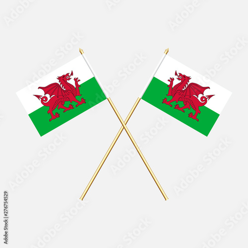 Obraz na plátně Wales; Wales  Flags. Vector illustration.