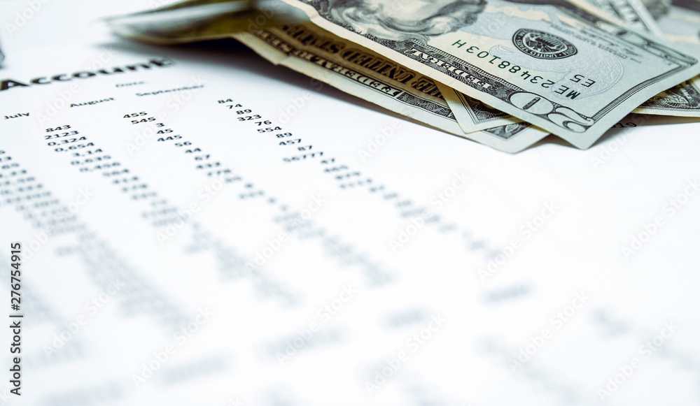 Obraz premium accounting and US dollars, annual financial statements, financial documentation.